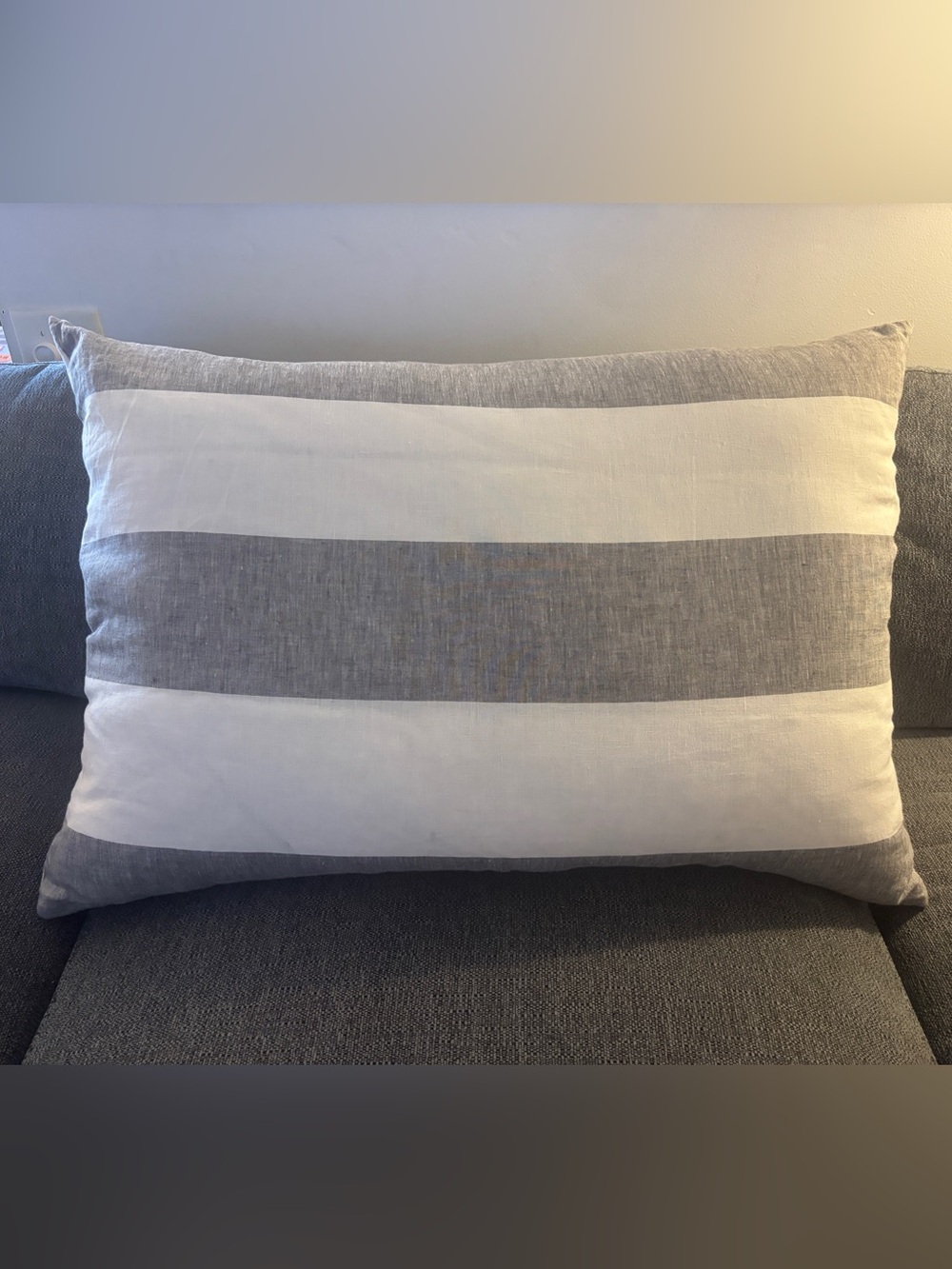 Hedgehouse Harbour Island Charcoal Headboard Cushion 36x24 w/ Down Insert
